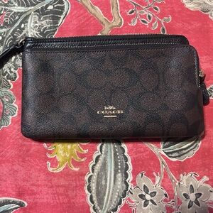 Coach Black Textured Wristlet